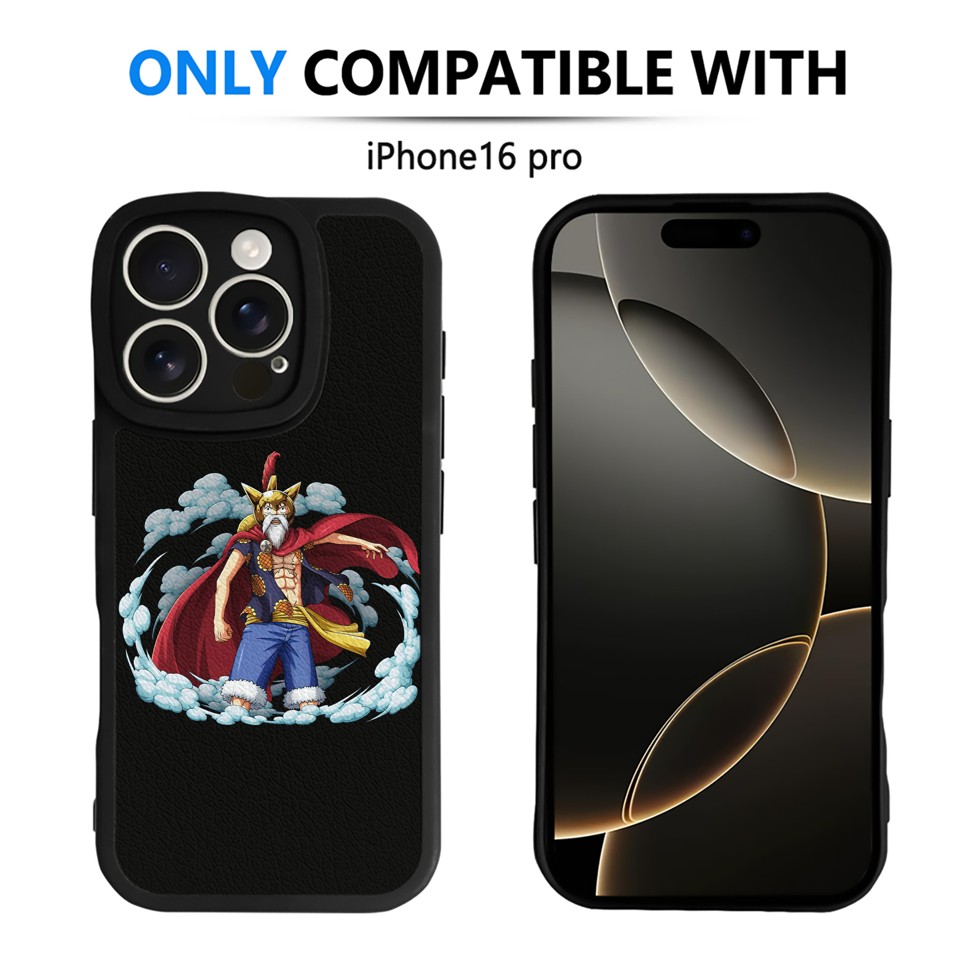 （画像用） ワンピース モンキー・D・ルフィ ONE PIECE Monkey D. Luffy 【iPhone 16シリーズ対応】シリコンスマホケース（レザー調） 材質：シリコン